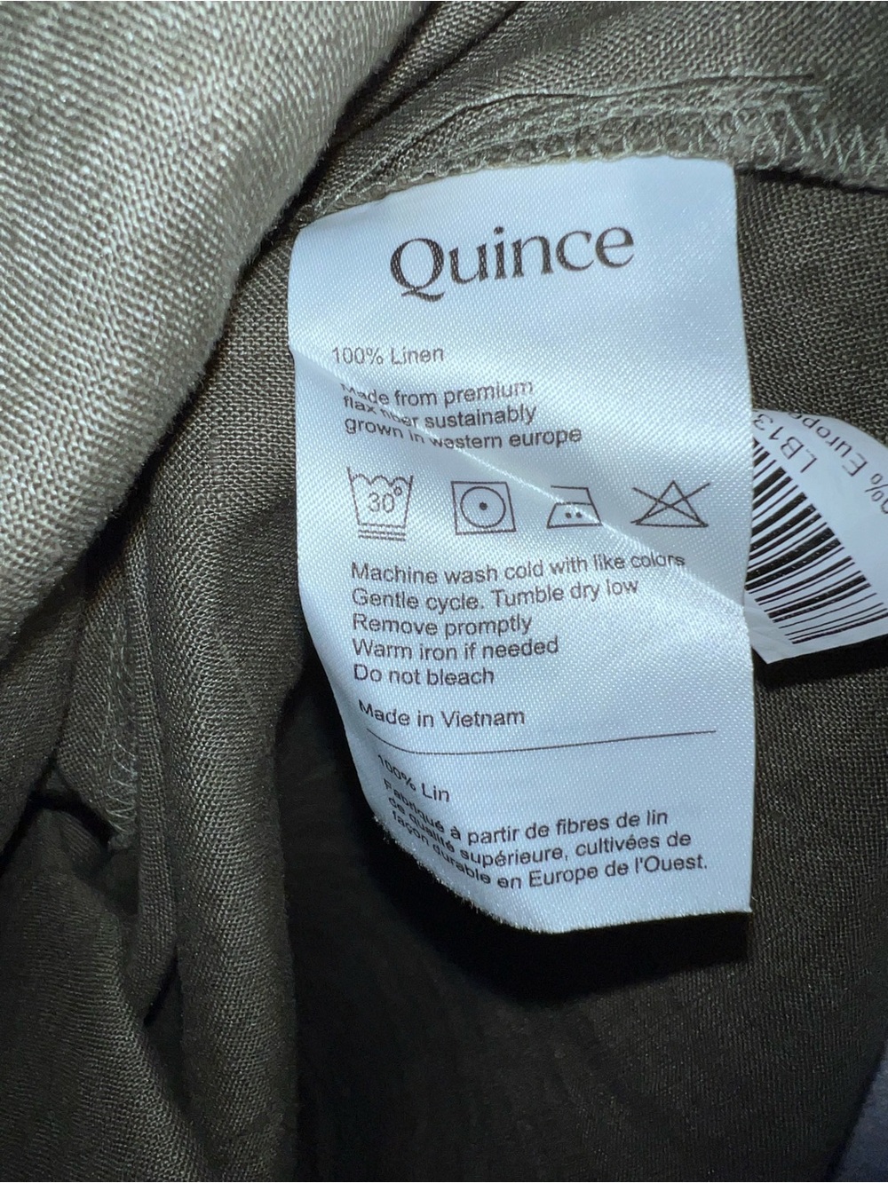 Quince Women's 100% European Linen
Sleeveless Top Olive XL - Picture 7 of 11